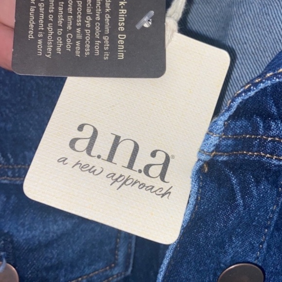 a.n.a Midweight Stretch Denim Button Blue Jean Jacket Dark Rinse Plus Size XXL - Picture 8 of 13